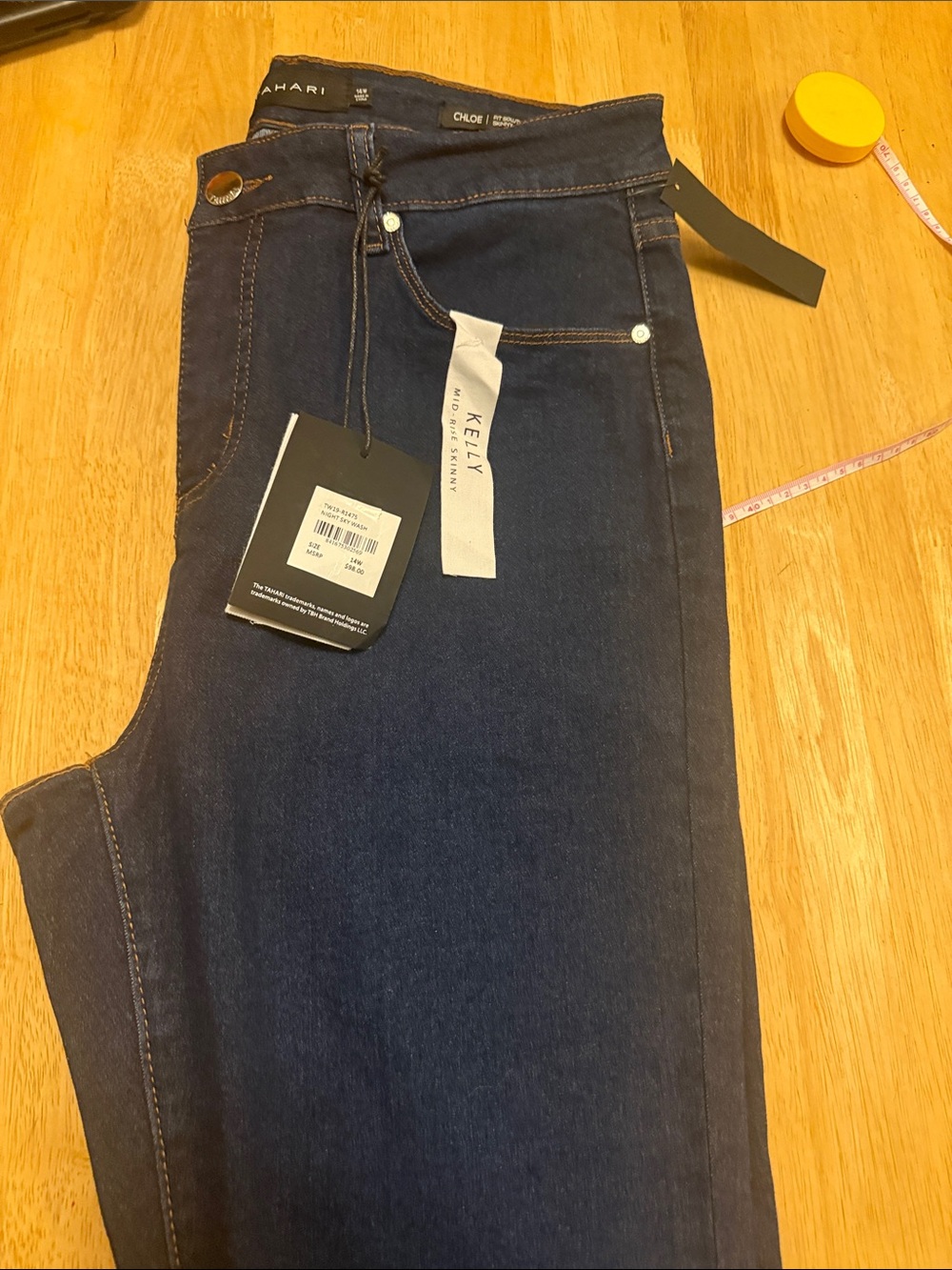 Tahari Dark Indigo Skinny Jeans